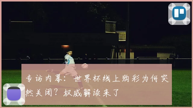 专访内幕:世界杯线上购彩为何突然关闭?权威解读来了